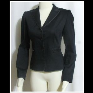 NEW TAHARI Black Stretch Short Blazer Jacket 2